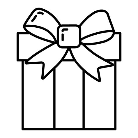 Concept Christmas Gift Box Icon Outline Style Happy New Year And Merry