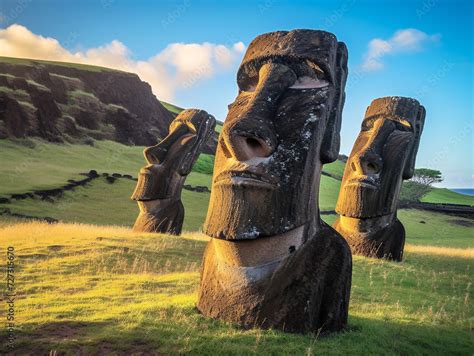 "The Moai statues on Easter Island: ancient and enigmatic stone figures ...