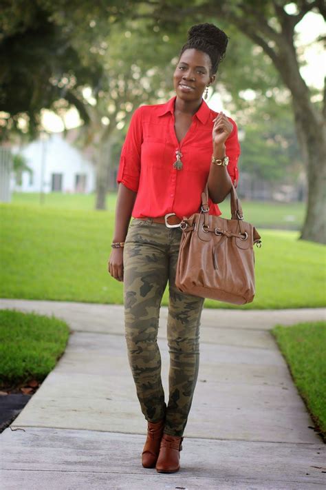 On The Daily Express October 2014 Camo Jeans Outfit Red Shirt Outfits