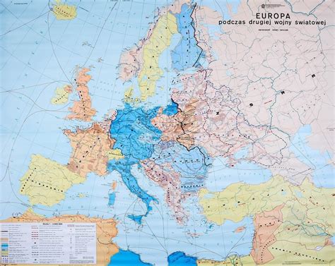 EUROPA PODCZAS II WOJNY ŚWIATOWEJ MAPA ŚCIENNA