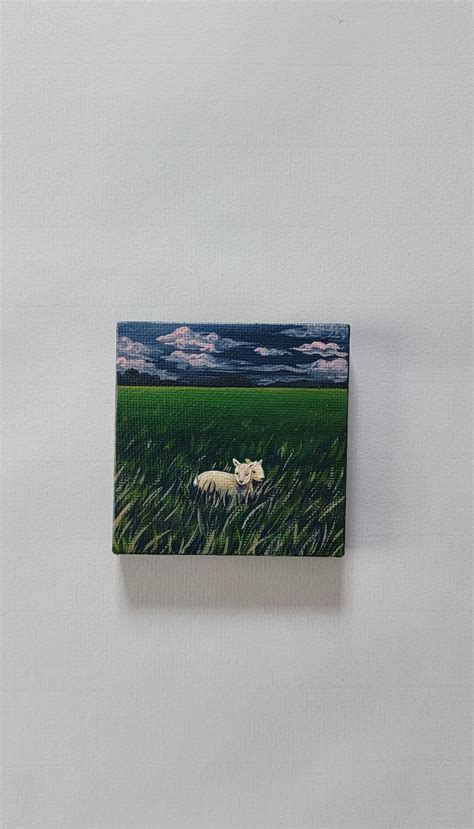 Two Headed Sheep Painting 3x3 Mini Canvas Painting Unique - Etsy