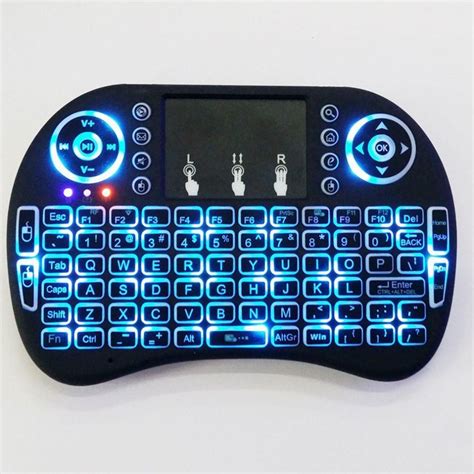 Mini 2 4G Backlit Wireless Touchpad Keyboard Air Mouse For Windows PC