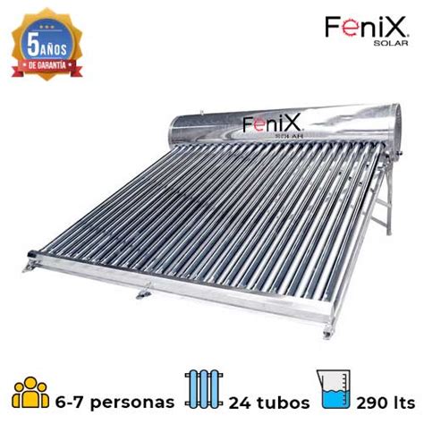 Calentador Solar Fenix 20 Tubos Baja Presión 240 Litros LedsBeSolar