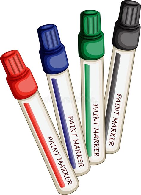 Colored Markers Set Stock Vector Illustration Of Pencil