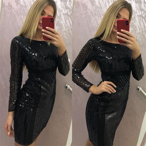 Haljina dugih rukava sa šljokicama Butik Antonija webshop