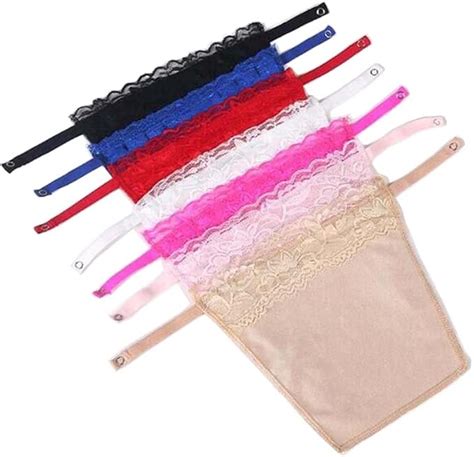 Yekeyi 7pcs Women Lace Clip On Mock Camisole Bra Insert Overlay Modesty