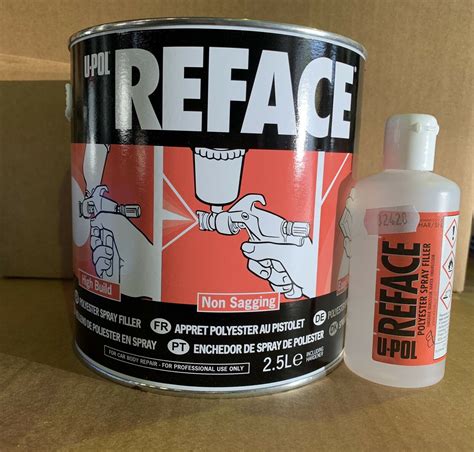 Upol Reface Spray Polyester Filler 2 5Lt With Hardener Spectra