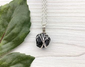 Raw Apache Tear Necklace Etsy