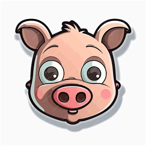 Premium Vector Vector Cute Cartoon Pig Head Illustration Concept