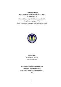 Laporan Individu Praktik Pengalaman Lapangan Ppl Di Slb Yapenas