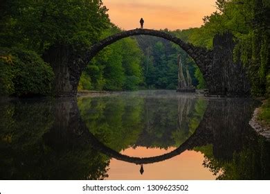 Rakotz Bridge Rakotzbrucke Devils Bridge Kromlau Stock Photo 1309623502 ...