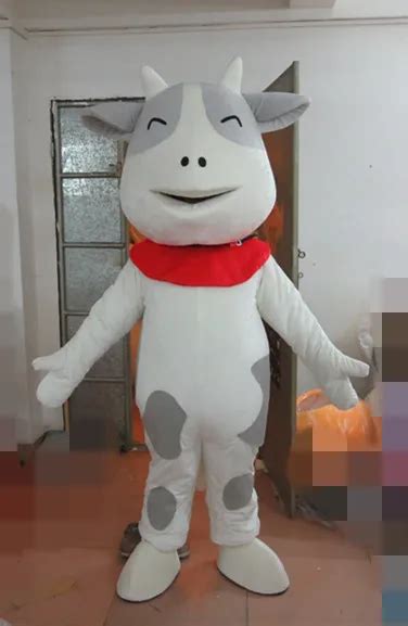 La Belle Mascotte De Vache Costume Taille Adulte Ventre Blanc Taches