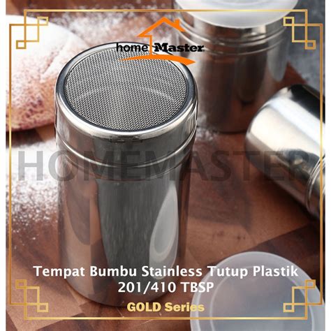 Jual HomeMaster Tempat Container Bumbu Powder Bubuk Topping Stainless