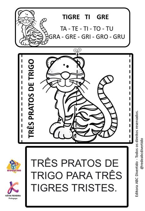 Atividades trava - língua três pratos de trigo | Atividades, Trava ...