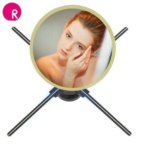 Naked Eye 3d Fan Wall Mounted Advertising Machine Suspended Air Imaging Holographic Projector