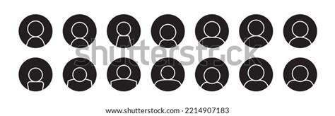 People Icon Vector Set Black Avatar Stock Vector (Royalty Free ...