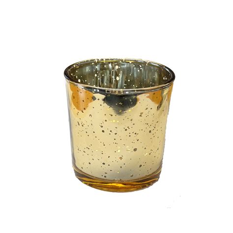 Mercury Glass Speckled Gold Votives Linen Effects