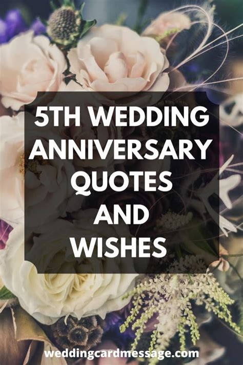 Happy 5th Wedding Anniversary Quotes and Wishes - Wedding Card Message