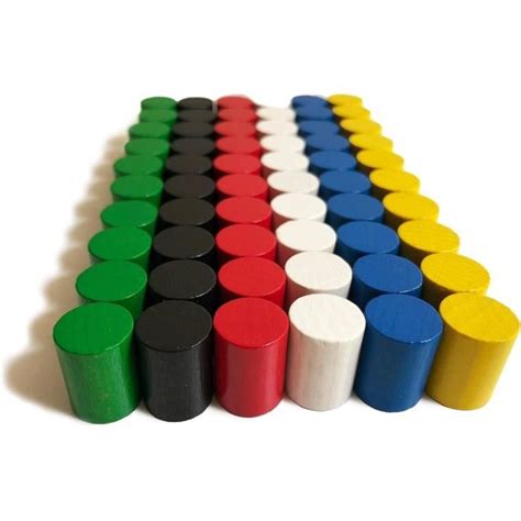 Lot De Tuiles Color Es En Bois Pour Jeux De Soci T Cylindres De