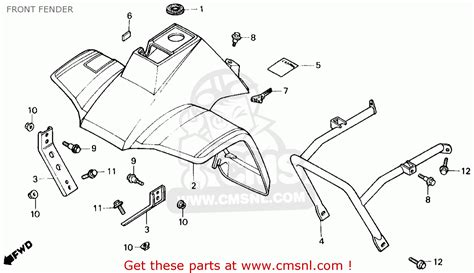 Honda Trx70 Fourtrax 70 1986 G Usa Front Fender Buy Front Fender Spares Online