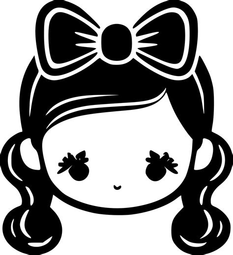 Baby Girl - Black and White Isolated Icon - Vector illustration 23856446 Vector Art at Vecteezy