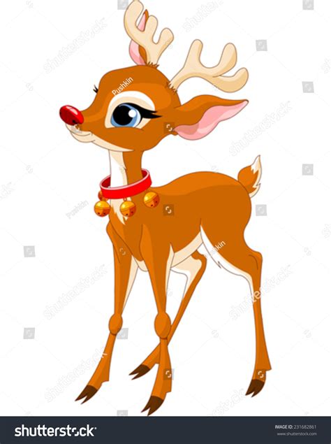 Illustration Cute Christmas Reindeer Rudolf Stock Vector Royalty Free