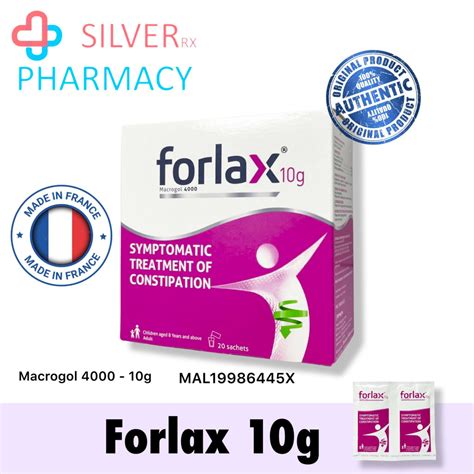 Exp 04 2024 Forlax Macrogol 4000 10g Sachet 2 Sachets 20 Sachets