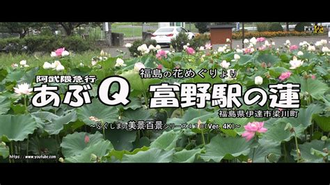 福島の花めぐりより Ver 4k ～ 伊達市梁川 あぶq（阿武隈急行）富野駅の蓮 ～ Youtube