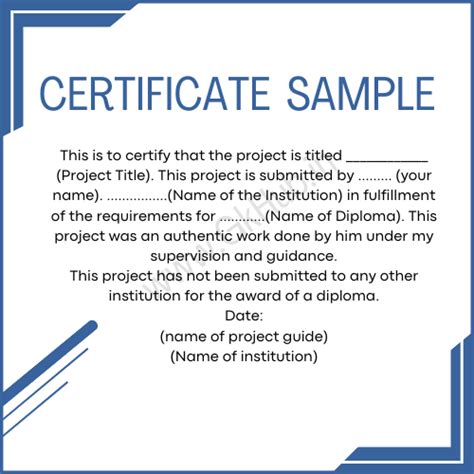 How To Write Certificate For Project File Sample Format Gk Hub Free