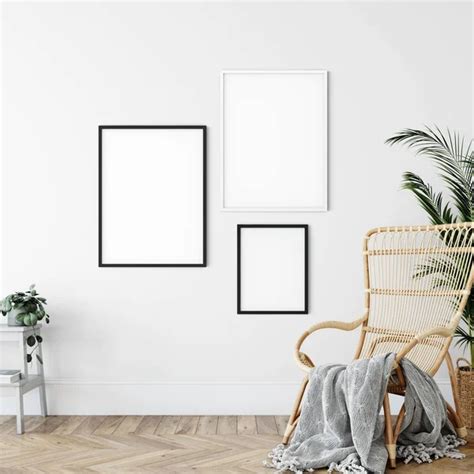 Frame Mockup Living Room Interior Wall Mockup Wall Art 3d Rendering