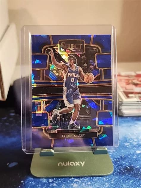 Panini Select Tyrese Maxey Bleu Craqu Glace Prix Match Couleur