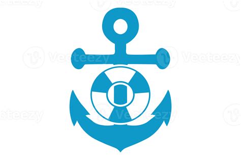 Blue Navy Anchor Logo icon With Transparent Background 24037165 PNG