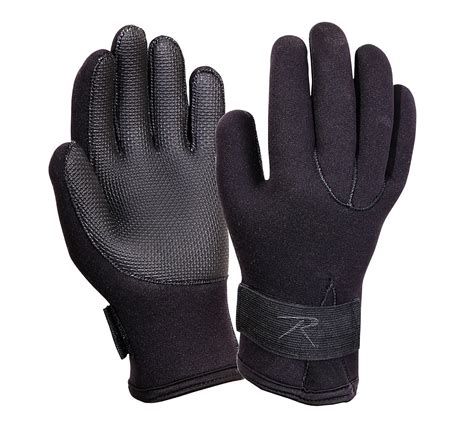 Rothco Black Neoprene Waterproof Micro Fleece Lined Cold Weather Glove ...