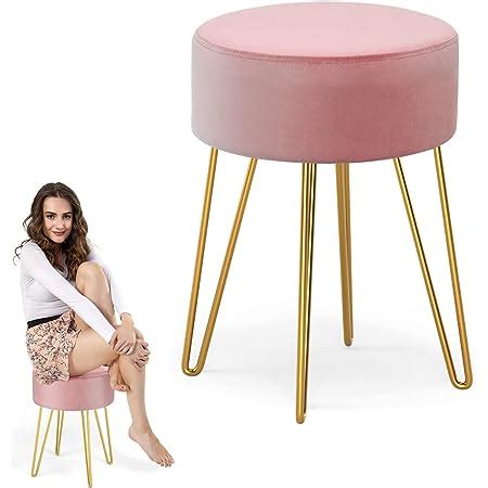 IBUYKE Velvet Round Foot Tabouret Ottoman Maquillage Tabouret Table D