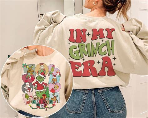 Sides Retro In My Grinch Era Sweatshirt Grinchmas Shirt Etsy