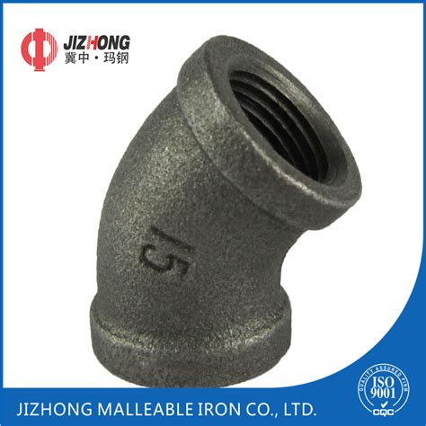 Galvanized Black Malleable Iron 45 Degree Banded Elbow UL FM