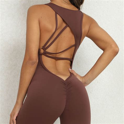 One Piece Yoga Jumpsuit Workout Bodysuit Womens One Piece Jumpsuit