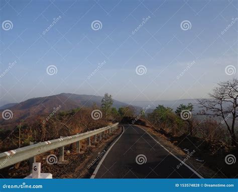 Road Side View of Trees and Hills Mountains Stock Photo - Image of ...