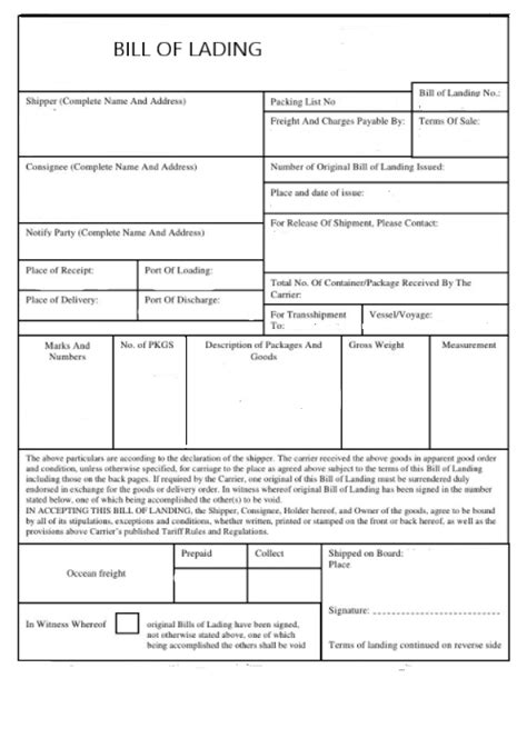 Types Of Bill Of Lading With Examples Differentiate - IMAGESEE
