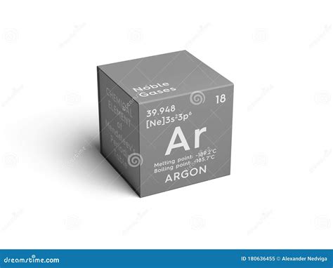 Argon Noble Gases Chemical Element Of Mendeleev S Periodic Table 3D