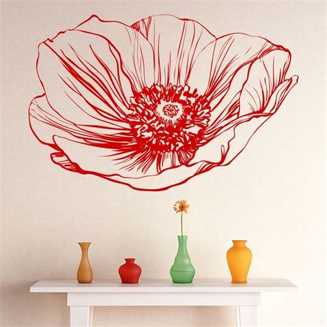 Poppy Flower Wall Sticker Decal World Of Wall Stickers