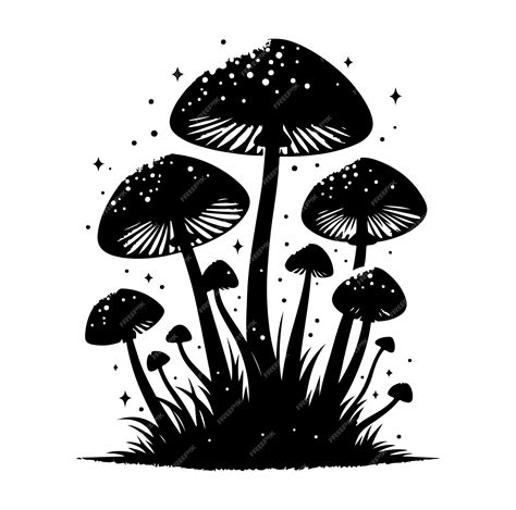 Premium Vector | Vector Mushroom silhouette vector