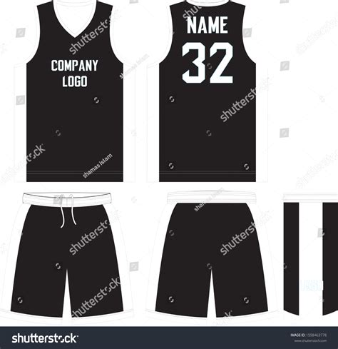 Basketball Uniforms Makeup Design Black Color Stock Vector (Royalty ...