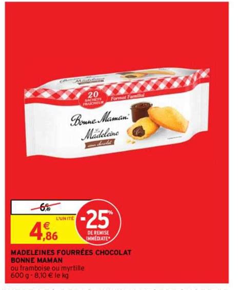 Promo Madeleines Fourr Es Chocolat Bonne Maman Chez Intermarch Contact