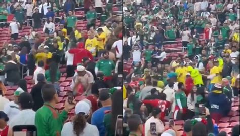 Qué Vergüenza Pelea Entre Hinchas Colombianos En El Partido Frente A