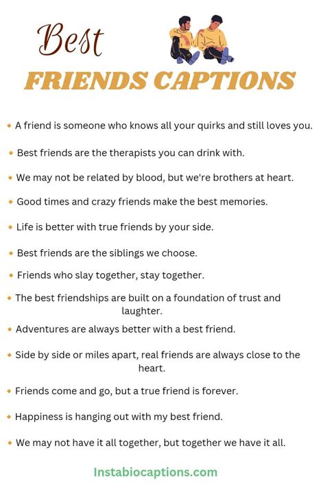 Best Friends Captions | Caption for friends, Best friend captions, Friendship captions