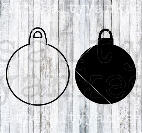 Basic Christmas Ornament Template Solid And Outline Svg File Etsy Australia