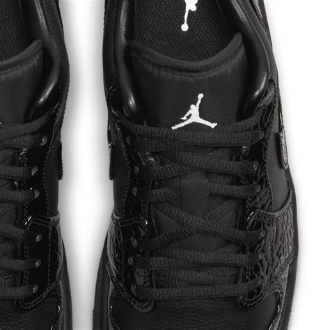 jordan women w air jordan 1 low se black black white metallic silver