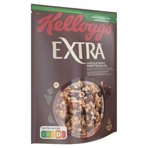 Céréales Extra chocolat noir noisettes KELLOGG S le sachet de 500g à