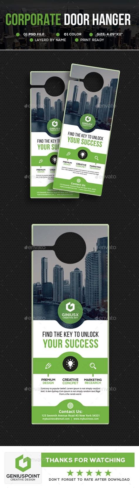 Corporate Door Hanger Miscellaneous Print Templates Print Templates